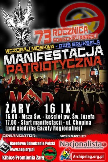 Manifestacje NOP pod hasłem „Wczoraj Moskwa – dziś Bruksela”