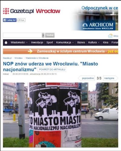 „GW”: NOP znów uderza we Wrocławiu