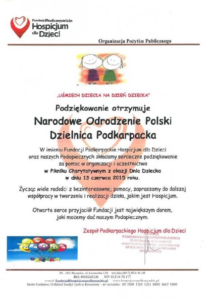Rzeszów: Działacze NOP wsparli Piknik Charytatywny przy Hospicjum