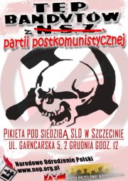 Pikieta pod hasłem „Tęp bandytów z partii postkomunistycznej”