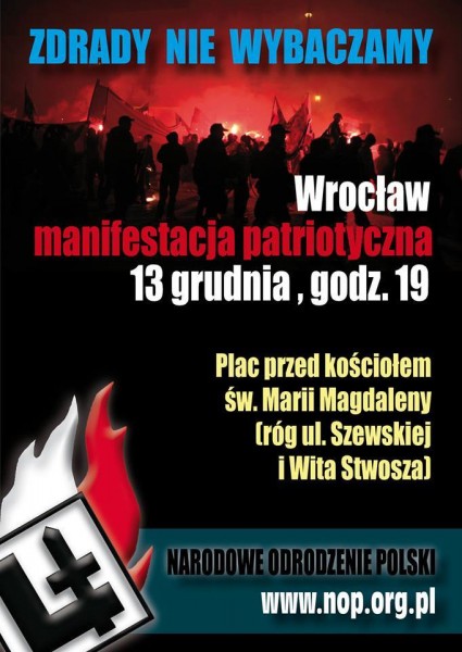 Zdrady nie wybaczamy! – manifestacja 13 grudnia, Wrocław