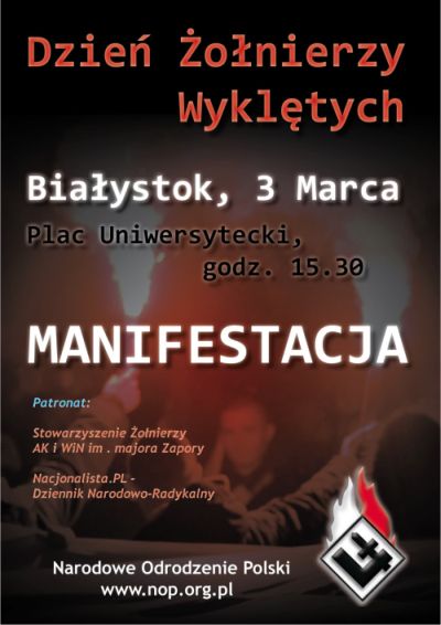 Zapraszamy na Marsz Pamięci Żołnierzy Wyklętych w Białymstoku