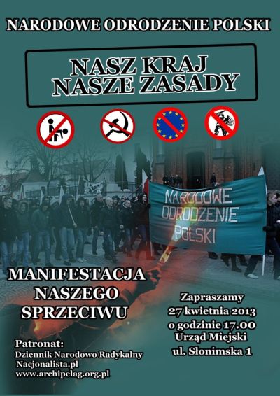 Antysystemowa manifestacja „Nasz kraj – nasze zasady” w Białymstoku